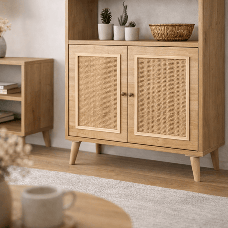 Bookcase jut oak beech wood 40x110x90 cm