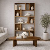 Bookcase Lima Walnut Melamine 90x180x20 cm