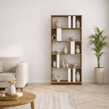 Bookcase lima walnut white melamine 90x180x20 cm