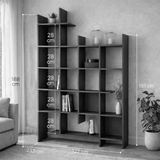 Boekenkasten - Boekenkast antraciet melamine Manco 122x188x25,5 cm - Dimehouse