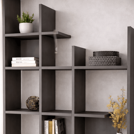 Bookcase for mancid anthracite melamine 122x188x25.5 cm