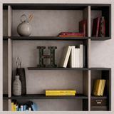 Bookcase Mito Anthracite Brown Melamine 110x161x25.5 cm