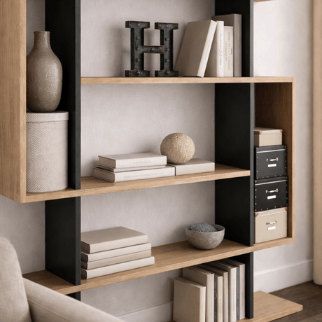 Bookcase mito sonoma oak anthracite melamine 110x161x25.5 cm