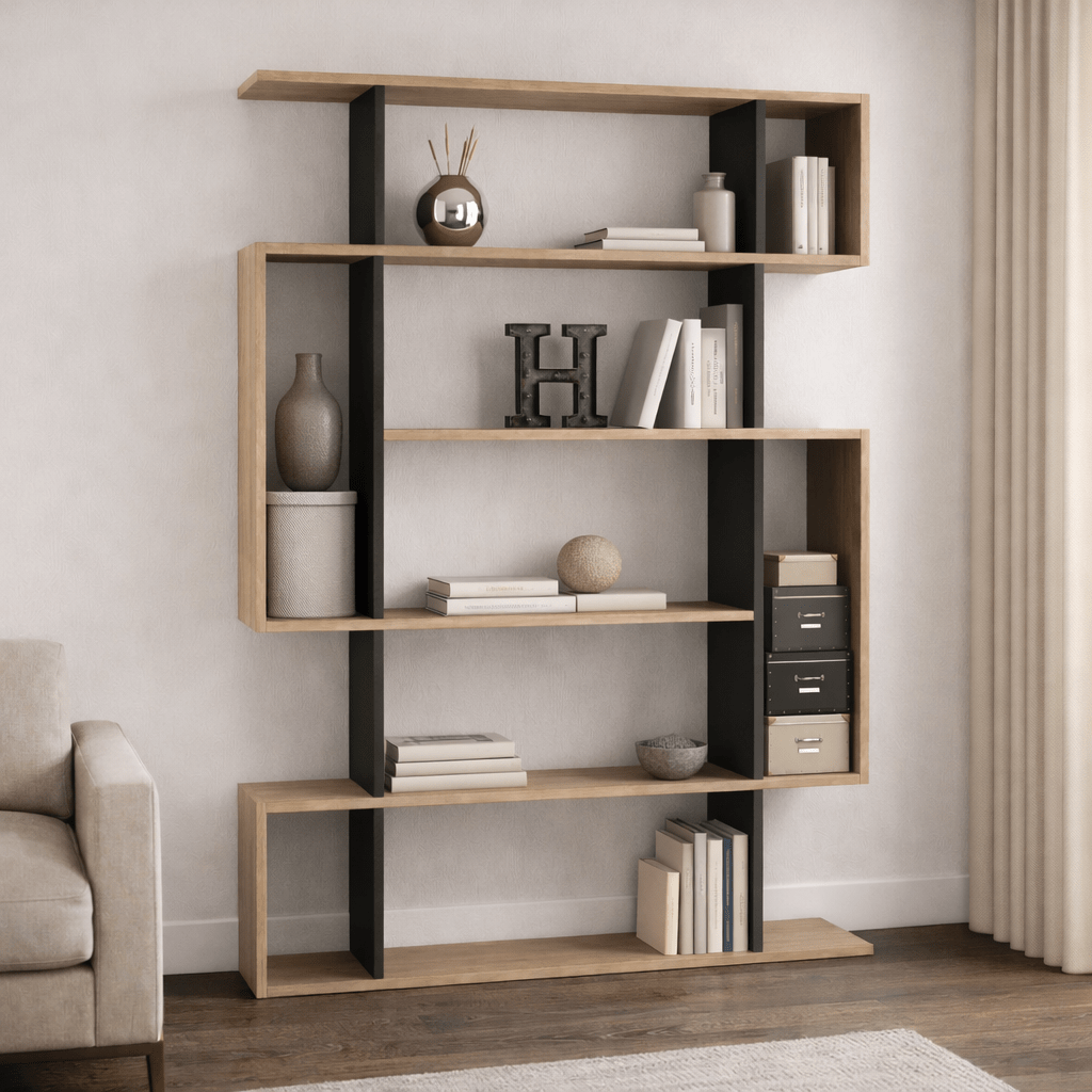 Bookcase mito sonoma oak anthracite melamine 110x161x25.5 cm