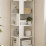 Bookcase piano white melamine 34x161x34 cm