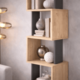 Bookcase Piri Sonoma Oak Anthracite Melamine 35x161x30 cm