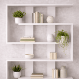 Bookcase Rain White Melamine 120x162x20 cm
