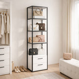 Bookcase Robbins Black Black White Melamine 39X160X39 CM