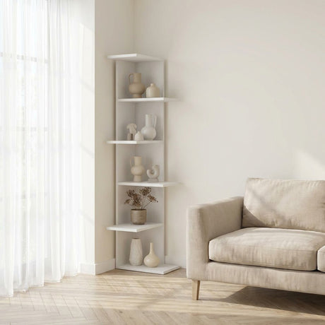 Bookcase SASO White Melamine 37X141X24 CM