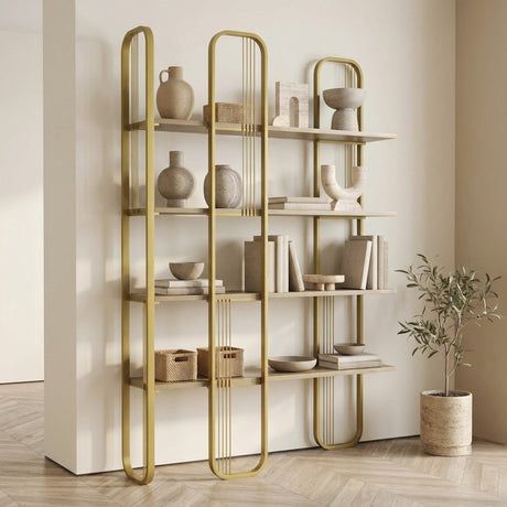 Bookcase Sierra Yellow Melamine 124x182x26 cm