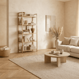 Modern chic Veneto bookcase gold metal glass 80x165x30 cm