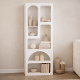 Bookcase Venus white melamine 60x150x32 cm