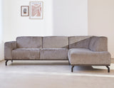 Corner sofa with high legs taupe velvet Chloe - right 
