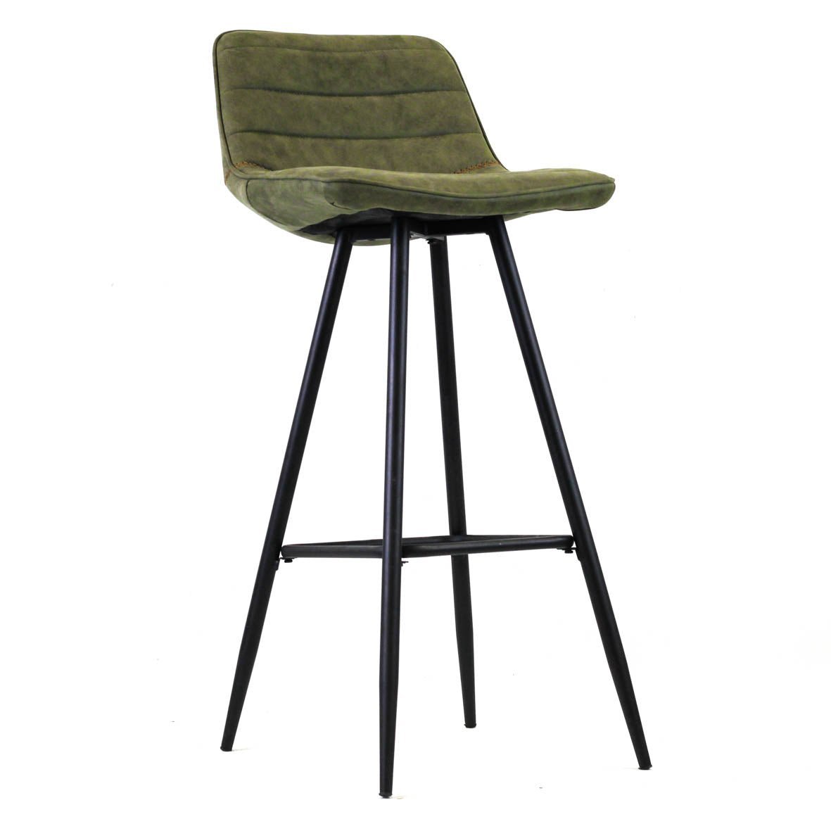 Industrial Bar Stool Green Kenton Microfiber Fabric - 76 cm Seat Height