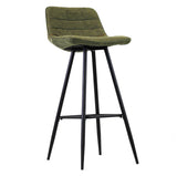 Industrial Bar Stool Green Kenton Microfiber Fabric - 76 cm Seat Height