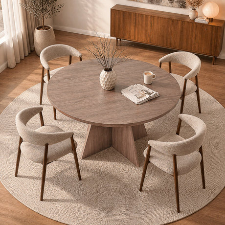 Dining room table round Walnut - 120 cm - Mary