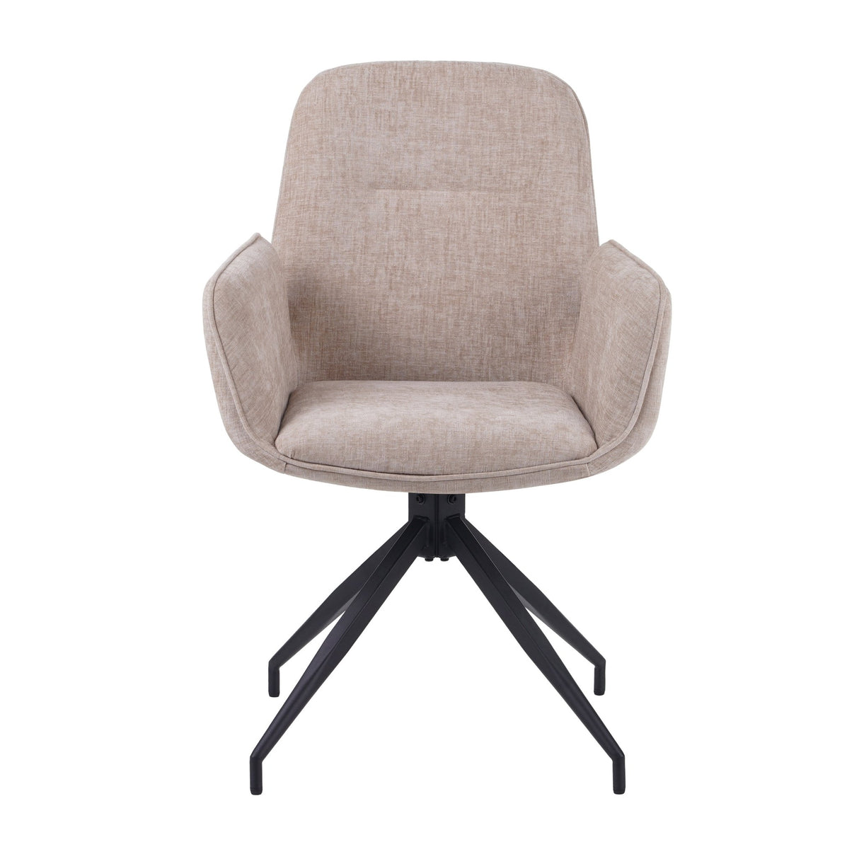 Rotatable Dining Chair Nela Chenille Beige - With Armrests 