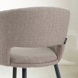 Set of 4 Scandinavian Dining Chairs Don Taupe Fabric Shell Shape - With Armrests 