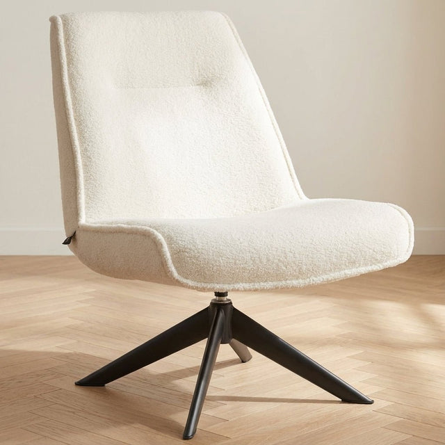 Draaibare fauteuil Marijn teddy naturel sfeerfoto in modern interieur