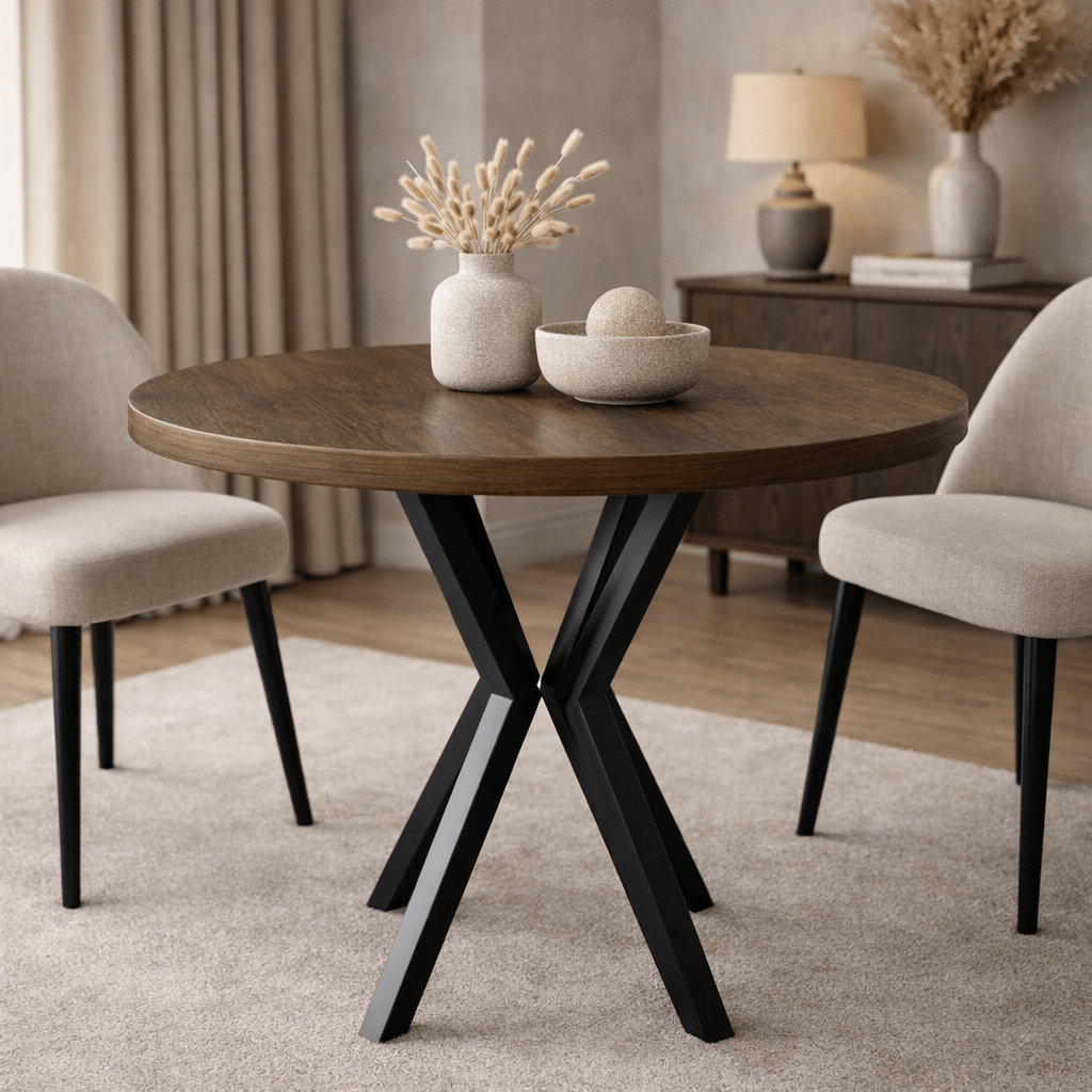 Ronde eettafel Walnoot - 90 cm - Agna