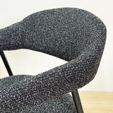 Dining Room Chair Set of 4 Bouclé Beige Lisa - Black Frame 