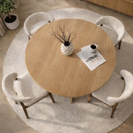 Round Dining Table Mary in Oak-Look Melamine – 125 cm