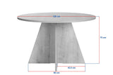 Round Dining Table Mary in Pine-Look Melamine – 125 cm