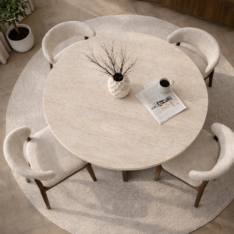 Round Dining Table Mary in Walnut-Look Melamine – 125 cm
