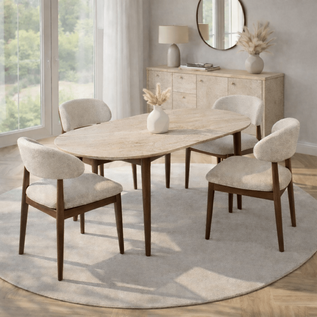 Rectangular Walnut Melamine Dining Table 180x89.5x75 cm - Linova