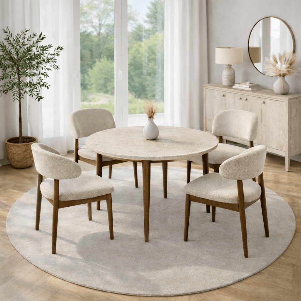 Rectangular Walnut Melamine Dining Table 180x89.5x75 cm - Linova