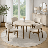 Rectangular Walnut Melamine Dining Table 180x89.5x75 cm - Linova