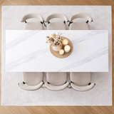 Eettafels - Eettafel Sintered Stone Marmerlook Wit - Jules - Dimehouse