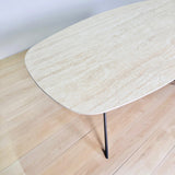 Eettafels - Eettafel Jimi Deens Ovaal Keramiek Travertinlook 180 cm - Dimehouse