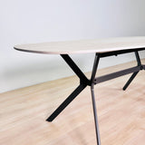Eettafels - Eettafel Jimi Deens Ovaal Keramiek Travertinlook 180 cm - Dimehouse
