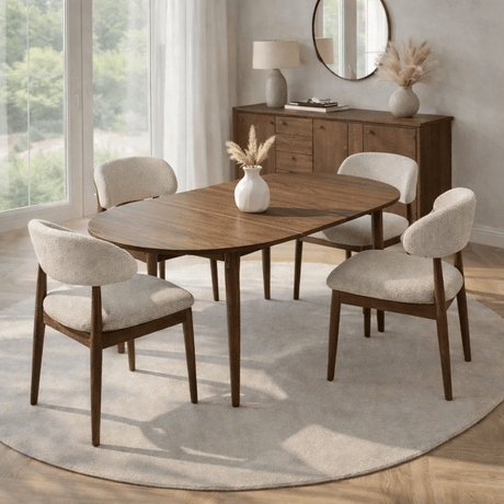 Rectangular Walnut Melamine Dining Table 180x89.5x75 cm - Linova