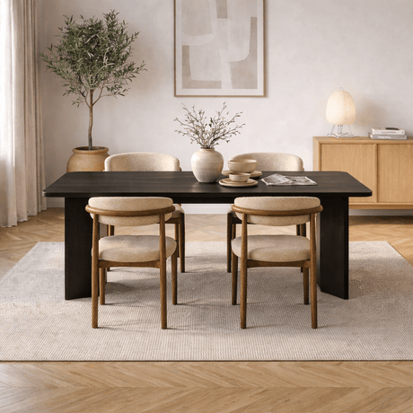 Black Rectangular Melamine Dining Table 180x89.5x75 cm - Linova