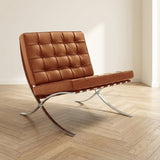 Expo fauteuil cognac premium leer sfeerfoto in modern interieur