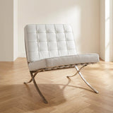 Expo fauteuil wit premium leer sfeerfoto in modern interieur