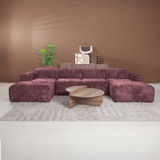 Banken-U-bank paars chenille stof - 342x165 cm - Shane-Dimehouse