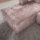 Banken-U-bank taupe chenille stof - 342x165 cm - Shane-Dimehouse