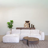 Banken-Hoekbank beige chenille stof - 272x170 cm - Shane - links-Dimehouse
