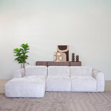 Banken-Hoekbank beige chenille stof - 272x170 cm - Shane - links-Dimehouse