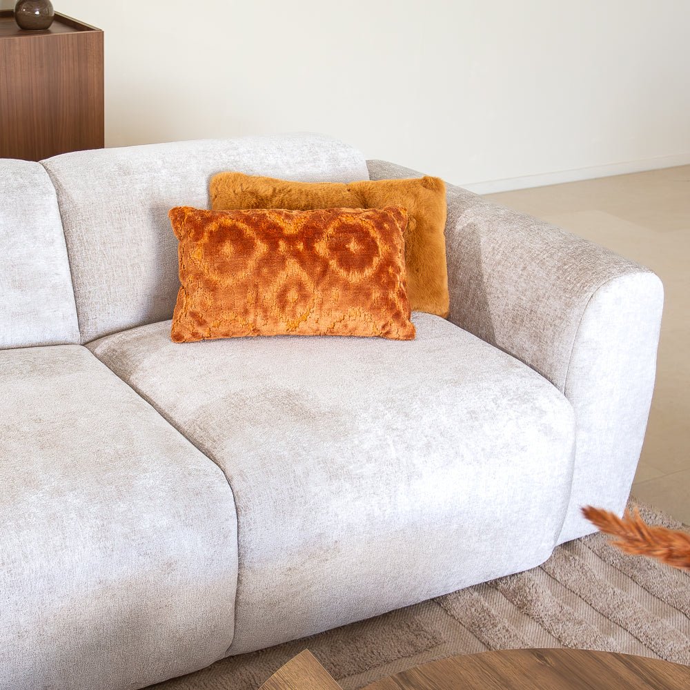 Banken-Hoekbank beige chenille stof - 272x170 cm - Shane - links-Dimehouse