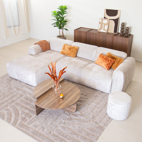 Corner sofa beige chenille fabric - 292x169 cm - Shane - left