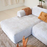 Banken-Hoekbank beige chenille stof - 272x170 cm - Shane - links-Dimehouse