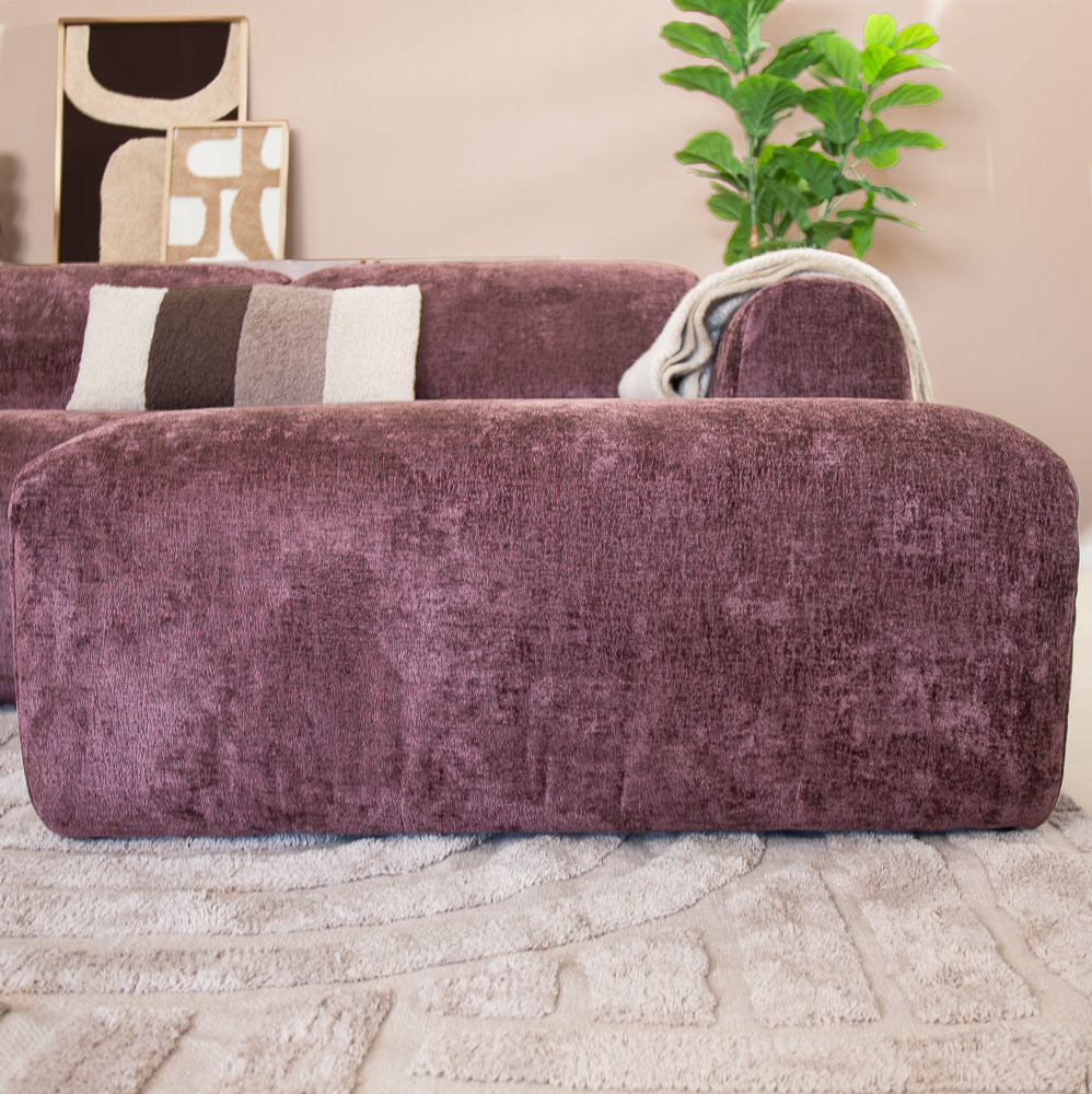 Corner sofa purple chenille fabric - 292x169 cm - Shane - right