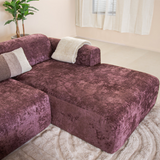 Corner sofa purple chenille fabric - 292x169 cm - Shane - right