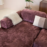 Corner sofa purple chenille fabric - 292x169 cm - Shane - left