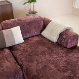 Corner sofa purple chenille fabric - 292x169 cm - Shane - right