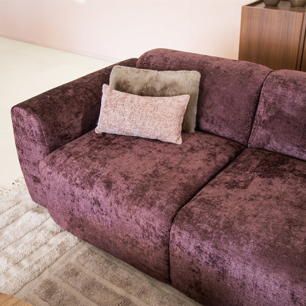 Corner sofa purple chenille fabric - 292x169 cm - Shane - right